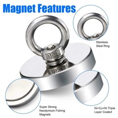 Neodymium Fishing Magnets Pulling Force Super Strong Round Rare Earth
