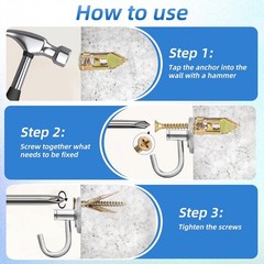 180 PCS Self-Drilling Drywall Anchors KIT – 90 Metal Winged Zinc Plated Drywall