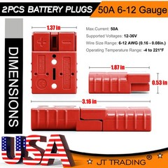 175A/50A Battery Quick Connect Wire Harness Plug Disconnect Winch Connector Kit