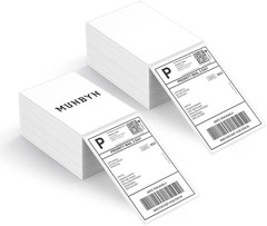 4X6 Inch Direct Thermal Labels, 1000 Labels/2 Stacks(500 Pcs per Stack), Fanfold