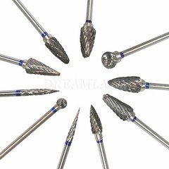 Dental Lab Polishing Drills Tungsten Steel Carbide Bur HP 2.35MM Burs 10 Model