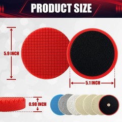 7PCS Buffing and Polishing Pad Kit, Compound Buffing Sponge Pads Cutting Pol