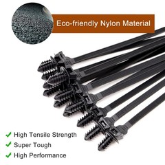 BENLIUDH 50 Pcs Cable Zip Tie, 8.3×0.2 inch Heavy 8.3×0.2inch (50Pcs), Black