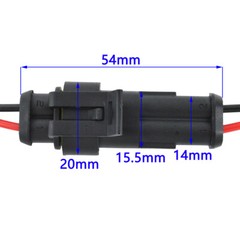 2Pin Way Car Waterproof Male Female Electrical Connector Plug Wire Kit Set Lot