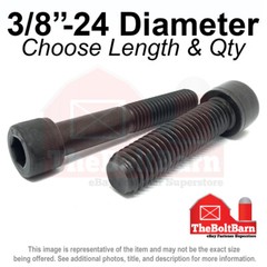 3/8″-24 Allen Socket Head Alloy Cap Screws Bolts Black Oxide FINE(Pick Size Qty)