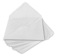 Wanderings Handmade White Deckle Edge Envelopes 4.25×6.25″ 25-Pack 150 GSM