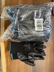 240 Pairs Ultra-Thin Black PU Work Gloves Polyurethane Palm Coated Nylon Safety
