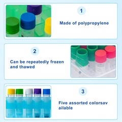 Biologix PP Cryogenic Boxes (2in. 25-Well), Lab Freezer Box, Cryo Boxes, 30 Pcs