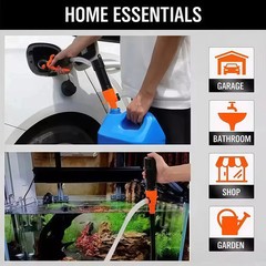 Battery Powered Electric Fuel Transfer Siphon Pump Gas Oil Water 2.4 GPM NEW US