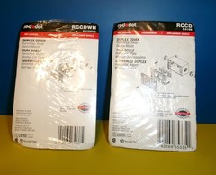 Set 2 Red Dot Duplex Covers Silver and White Device Mount RCCD & RCCDWH S310