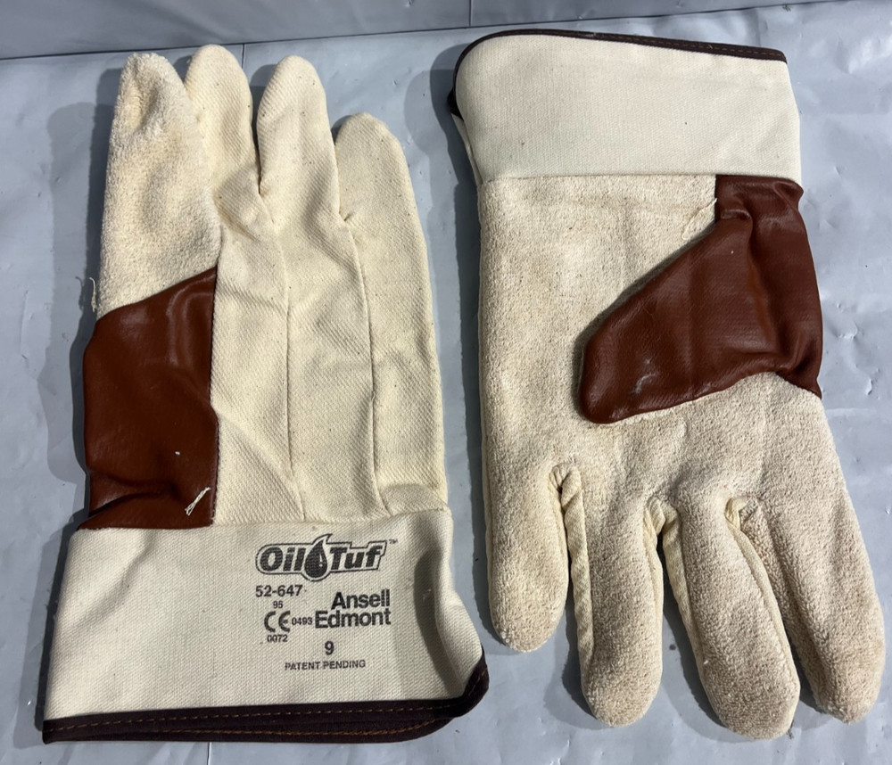 12 PR Durable Cotton Terrycloth Canvas Protective Construction Work Gloves LARGE