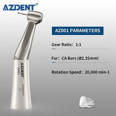 AZDENT Dental 1:1 Slow Low Speed Contra Angle Push Button Handpiece
