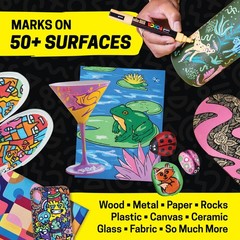 Posca Paint Art Markers, Set of 15 5M Medium Acrylic Markers with Reversible …