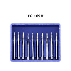 10 pcs Dental bur Carbide Burs FG169 Friction Grip For high speed handpiece US