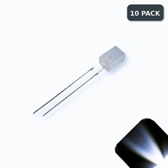 10 x 12v 3mm Cube Frosted Lens LED – Cool White LED – Ultra Bright (5v-15v)