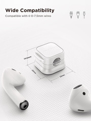 9 Pack Magnetic Cable Clips 7.5 mm (0.3 inches) diameter cable slot, White