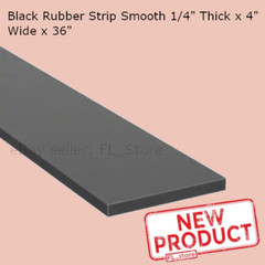 Black Rubber Strip Smooth 3 Feet x 1/4 Inch Thick x 4″ Wide 36″ Long Sheet NEW