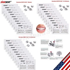 10 Kits Dental Ortho Metal Brackets Braces Standard MBT Roth 022 Hooks 3 4 5 ST