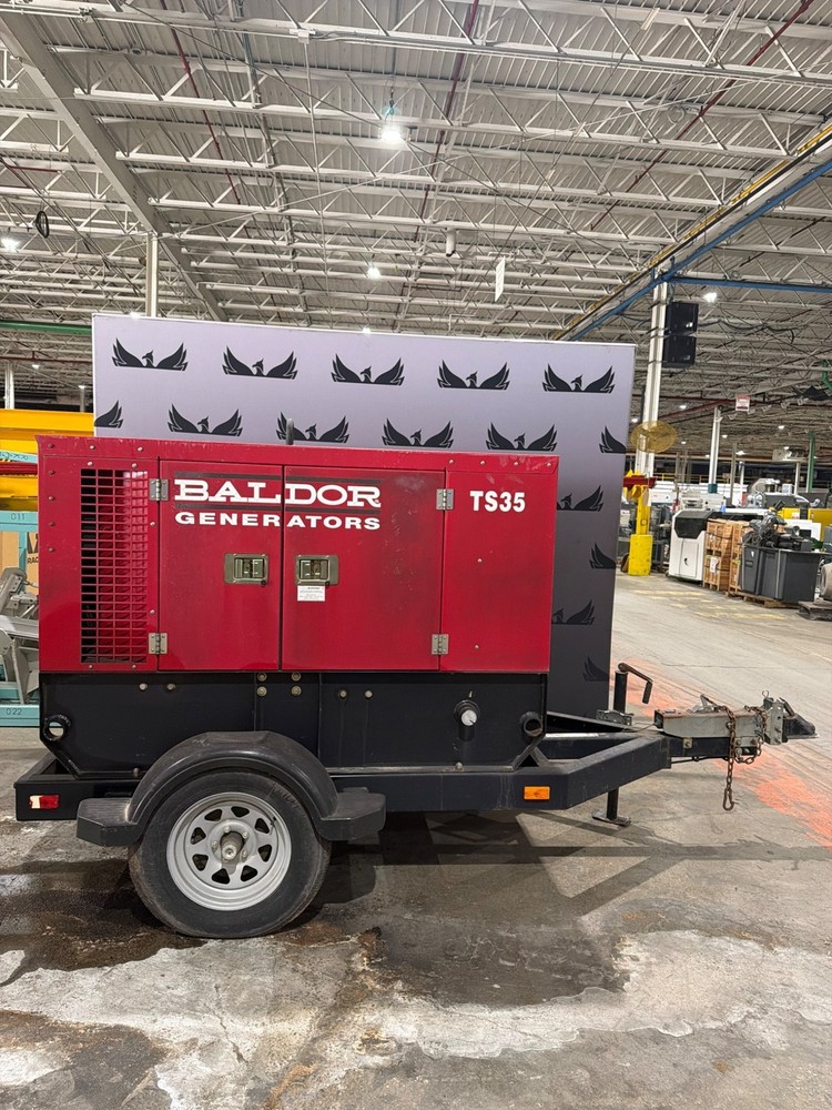 BALDOR SB2S-70 TS35 70 GALLON DIESEL GENERATOR 340 HOURS TRAILER MOUNTED USED