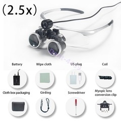 Dental Surgical Medical Loupes Binocular Magnifying Glass With 5W LED Head Light