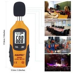 Decibel Meter, RISEPRO® Digital Sound Level Meter 30 – 130 dB Small, Black