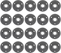 20 Pack 1/2 Inches Malleable Cast Iron Pipe Flange, Industrial Pipe Flanges for
