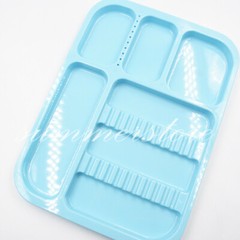 2 Pcs Pink+Blue Dental 135ºC Autoclavable Plastic Divided Type Separate Trays