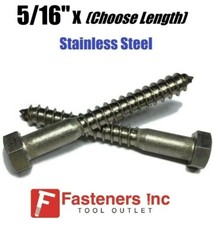 5/16″ Stainless Steel Lag Screws Hex Head Lag Bolts – Select Length & Pkg Qty