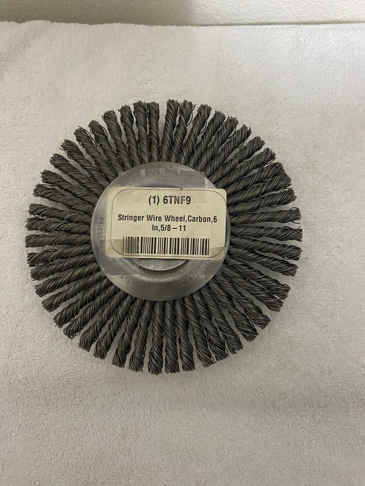TWIST WIRE WHEEL BRUSH, TREADED ARBOR 6″ in. 5/8-11 STEEL NEW MADE USA GRAINGER