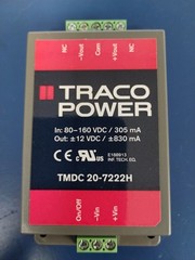 TRACO POWER TMDC 20-7222H DC/DC Converter – Chassis Mnt 20W 80-160Vin +/-12V 830