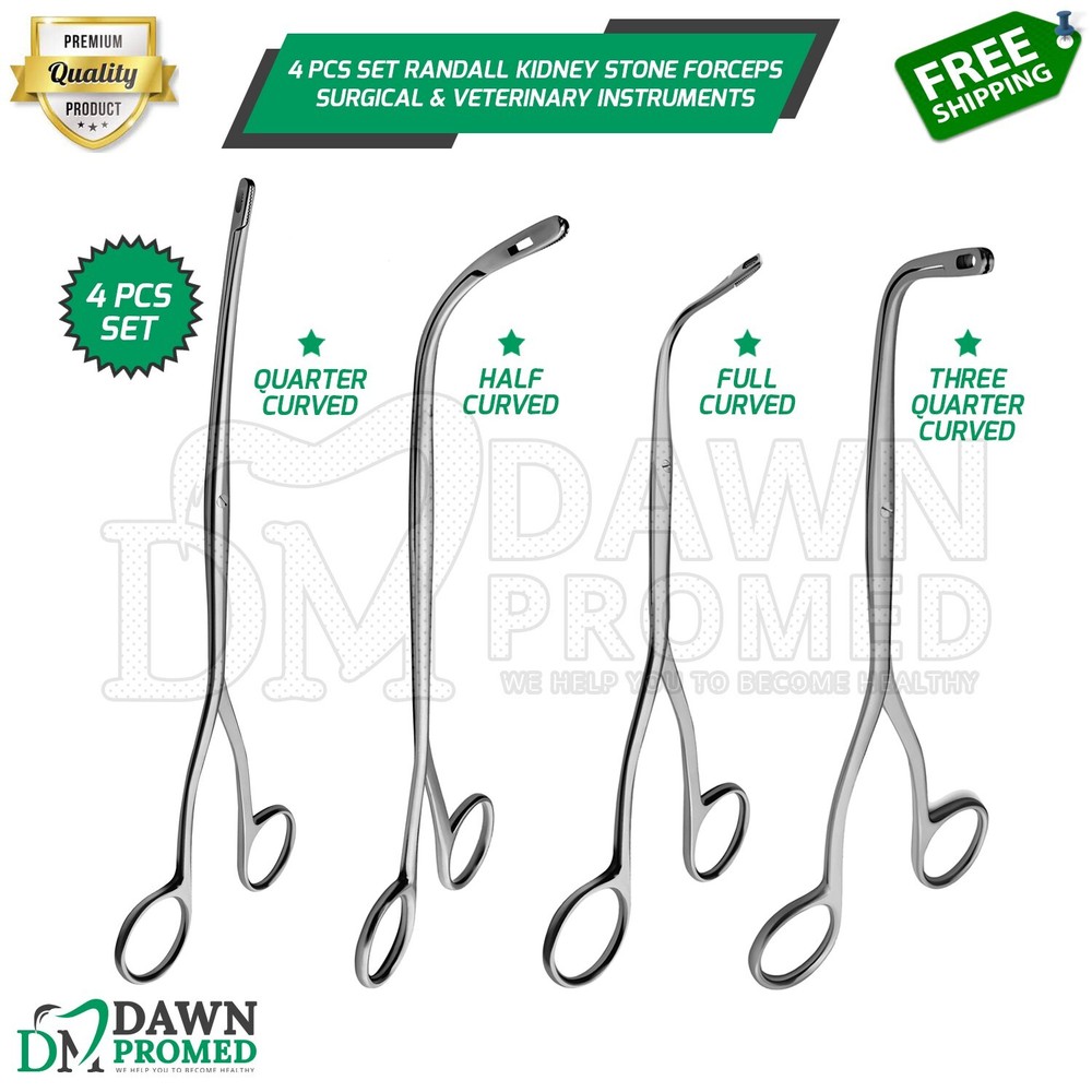4 Pcs Set Randall Kidney Stone Forceps Surgical & Veterinary Inst German Grade