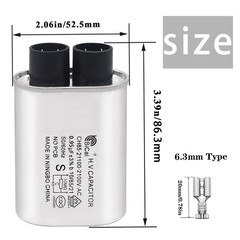 Tnisesm Microwave Capacitor 0.95Uf 2100V, High Voltage Capacitor 1/4″ Standard T