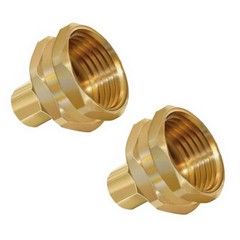 ¾” GHT Garden Hose Thread Female to ¼” Compression Brass Adapter (2 Pack)