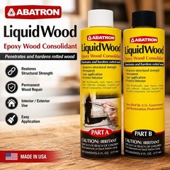 Abatron LiquidWood Epoxy Wood Consolidant Kit 12 Oz Part A & B LWAB6OR