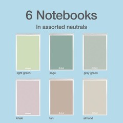 Steno Spiral Notebooks Top Bound Steno Pads 6×9 Inches Gregg Ruled for Lis