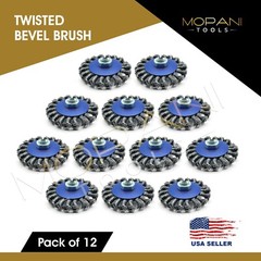 12-Pcs Wheel Wire Brush 4-Inch (4″ Twisted/Knotted) 5/8″-11 UNC Angle Grinder