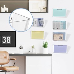 Clear Large Acrylic Single Pocket Hanging Wall Mount File Organizer 6 PCS