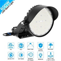 600W LED Stadium Flood Lighting Outdoor Sports Lamp 5000K AC100-277V 90000LM 60°