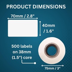 Blank Waterproof Label Stickers, White 2.8 Inches x 1.6 Inches,