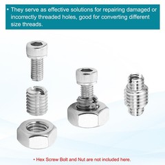 PATIKIL Thread Adapters Sleeve M12x1.5 Male to M8x1.25 Female, 12mm, Silver