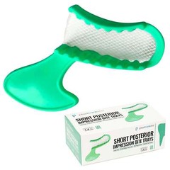 plastcareusa Bite Registration Trays, Short Posterior, Green, 50/Box