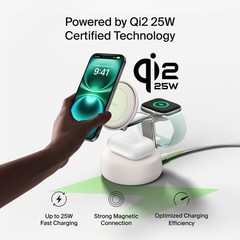 UltraCharge Pro 3-in-1 Magnetic Charging Dock with Qi2 25W, Sand