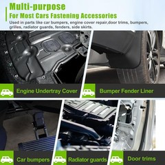 50PCS Universal M4.2 Fender Liner Screws U-Nut Clips Car Engine Splash Fasteners