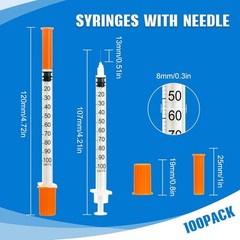 1ml/cc 27G 1/2 Inch Syringes, Lab Dispensing Syringe, Individual Wrapped, Box…