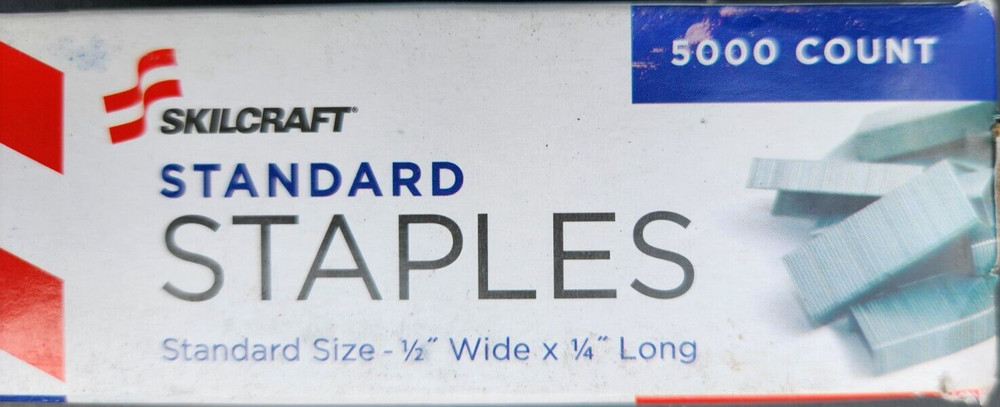 (10 Pack) SKILCRAFT Standard Staples 1/2″ wide x 1/4″ long 5000 Pcs