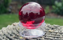 Ruby Ball 30mm Sphere, Corundum, Anxiety Relief, Everyday Carry, Gift