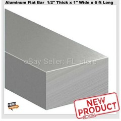 Aluminum Flat Bar Stock 1/2″ Thick x 1″ Wide x 6 Feet Long Unpolished Finish