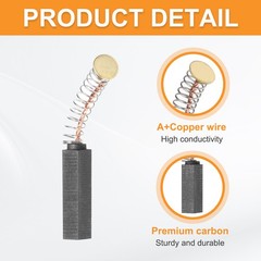 Carbon Brushes 0.79×0.2×0.2 Inch for Electric Motors Power Tool, 6 Pack