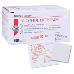 Henry Schein Medium Alcohol Prep Pads, 70% IPA, 200 Count (Pack of 1), White
