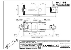 Hydraulic Cylinder Welded Double Acting 4″ Bore 8″ Stroke Cross Tube 4×8 NEW